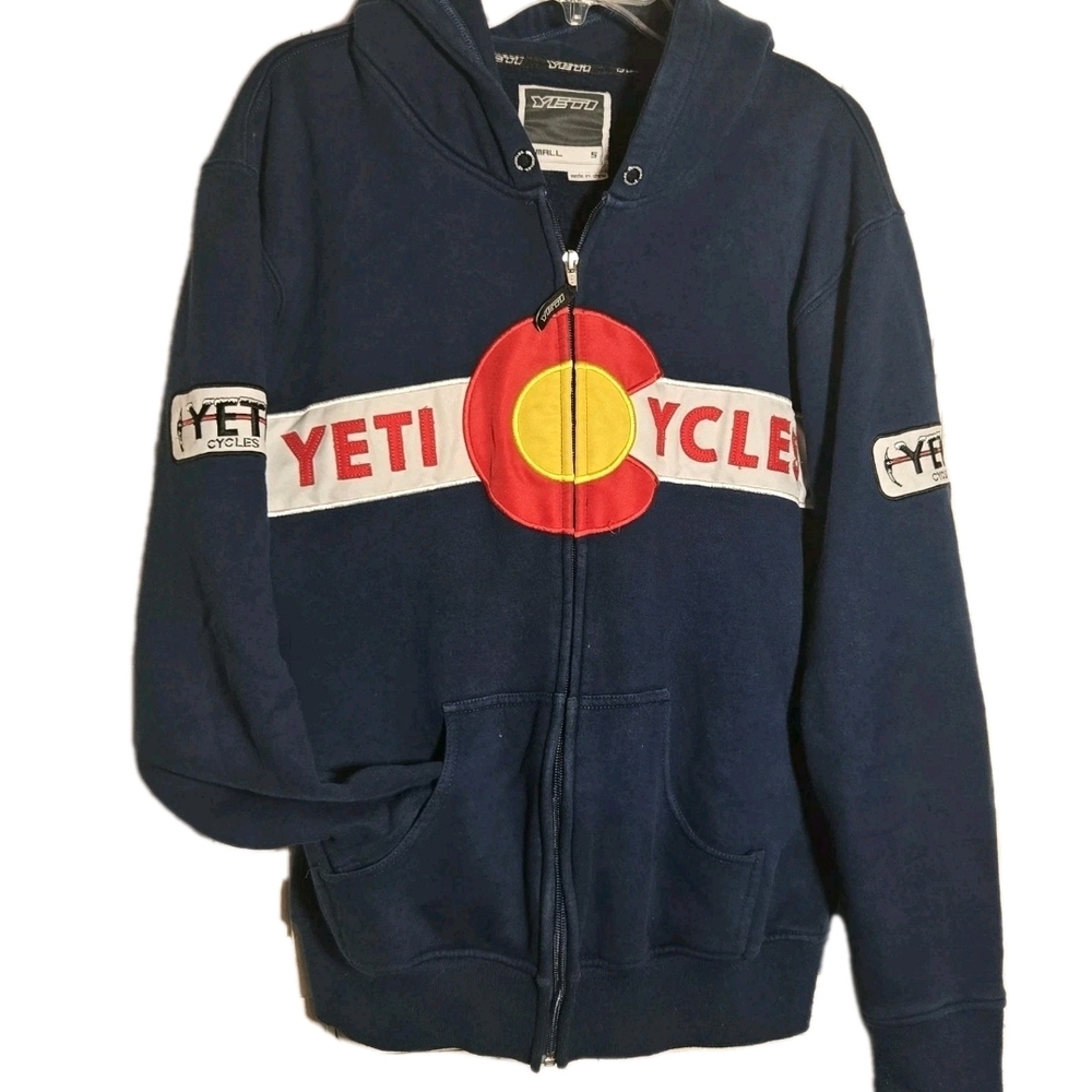 Yeti Cycles Blue Hoodie with Logo‎